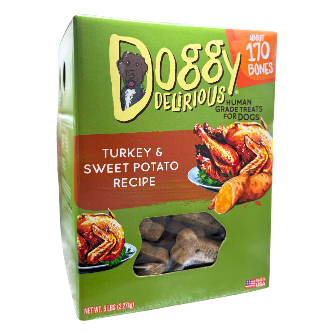 Doggy Delirious Turkey and Sweet Potato Flavor Dog Treats, 5 lbs